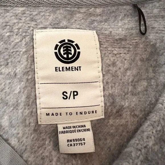 Element Highland Henley Hoodie Gray Tight-Knit Exterior + Brushed Fleece Inside - Picture 6 of 8